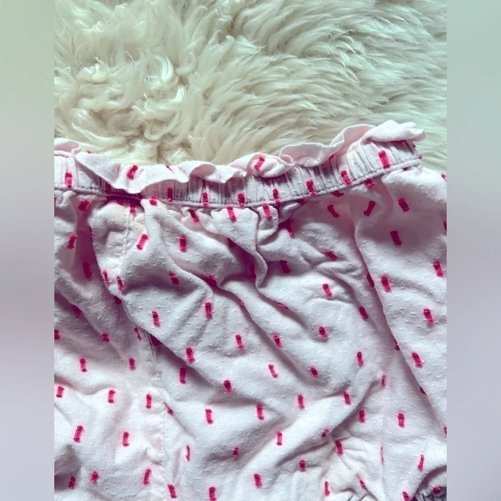 Baby Gap bloomers shorts girls pink w/dark sewn pattern, white llama print 6M
